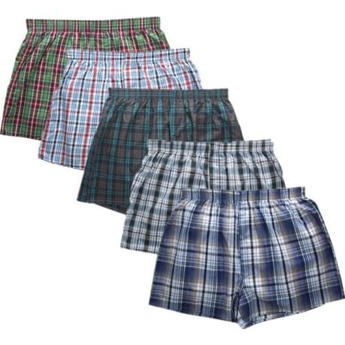 4pcs/lot Classic Plaid Men Boxer Shorts Mens Underwear Trunks Cotton Cuecas Underwear boxers for male Arrow Panties