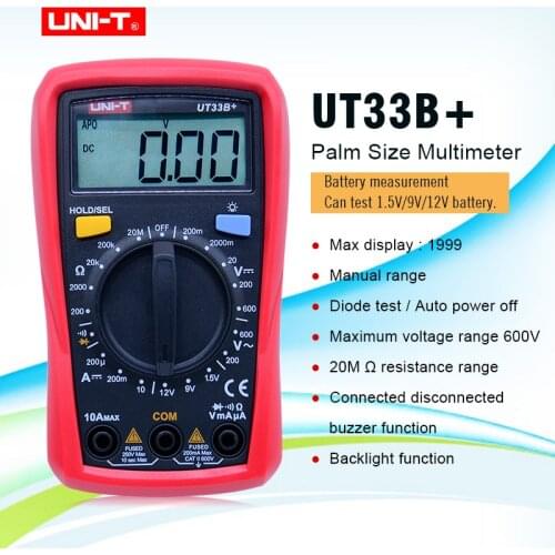 UNI-T UT33B+ Digital Multimeter LCD AC DC voltage 600V Hanheld resistance tester Non contact Ammeter testing