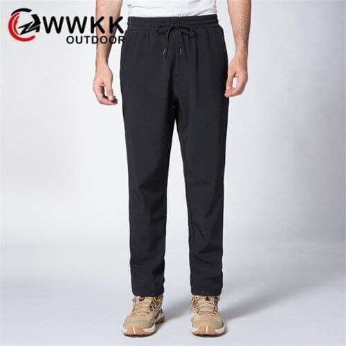 WWKK Mens Summer Hot Quick Dry Softshell Pants Outdoor Mountain Elastic Trekking Fishing Climbing Waterproof Pant Hiking Sport