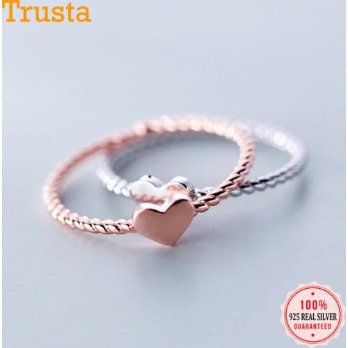 Trustdavis 925 Sterling Silver Round Heart Square Cross With CZ Open Finger Ring For Women Girls Sterling Silver Jewelry DA447