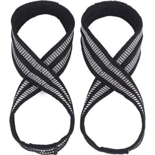 1pair Figure 8 Weight Lifting Strap DeadLift Wrist Strap for Gym Fitness Pull-up U2JB