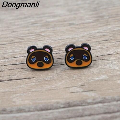 BG385 Dongmanli 1 Pair Cartoon Womens Earrings Cute Animal Earrings For Women Fashion Jewelry 2020 Game Stud Earrings Gift