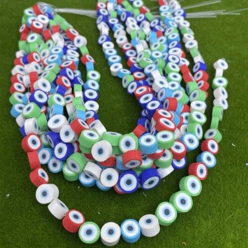 10strips/lot Turkey Evil Eye Clay Beads for DIY Handmade Jewelry Making