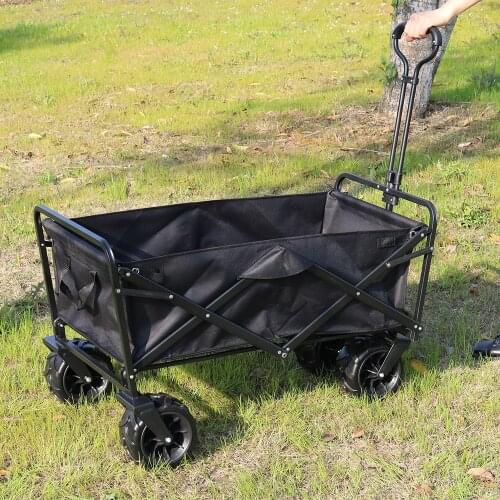 7-inch off-road wheel outdoor camping vehicle gardening fishing trolley four-wheel shopping cart sand wheel folding bike