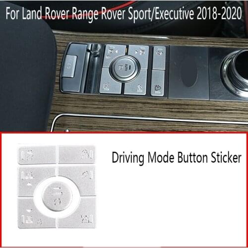 7Pc Car Driving Mode Button Sticker Metal Center Console Button for Land Rover Range Rover Sport 2018-2020