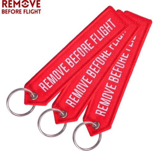 Remove Before Flight Key Fobs Chains Jewelry OEM Key Chains Red Embroidery Highlight Aviation Gifts Chaveiro Masculino 3 PCS/LOT