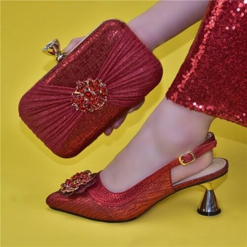 Doershow Italian matching shoe and bag set african wedding shoe and bag sets! HYY1-10