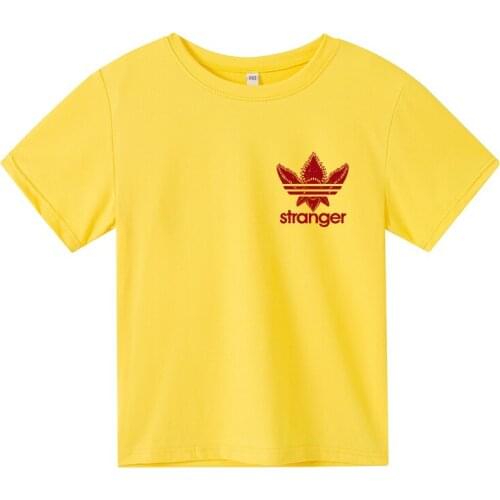 Boys and girls T-shirt Harajuku Stranger Things O-Neck Cotton T-shirt Fun Summer T-shirt 100%Cotton anime Short sleeve clothes