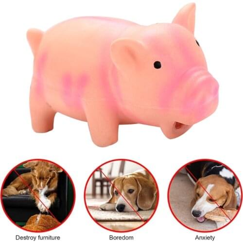 Interactive Dog Toys Soft Rubber Funny Piggy Shape Rubber Teething Chewing Toys Non-toxic and Durable Gift for Pet