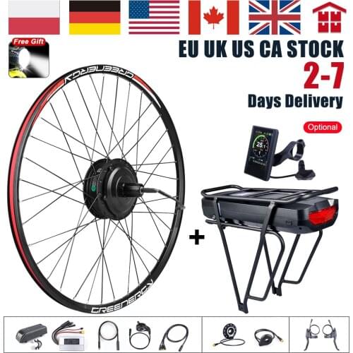 Bafang 48V 500W Electric Bicycle Hub Motor Rear Wheel Drive eBike Conversion Kit DC Cassette 17.5Ah Rear Rack Lithium Battery