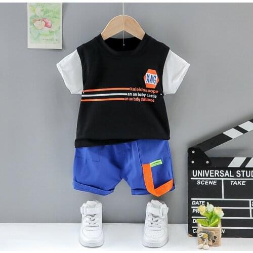 2pcs/Set Baby Boy Clothing Set Summer Fashion T-Shirt+Shorts Infant Clothes Girls Clothes Cotton Newborn Outfits Kids Tracksuit