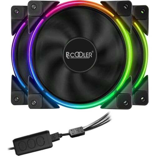 Pccooler 3in1 KIT Computer Case Cooling Fan 120mm PWM 5V Addressable RGB LED HALO CPU Radiator Fan For Asus Gigabyte and MSI