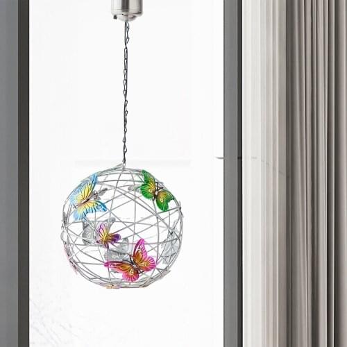 Solar Butterflies Round Ball Lights Outdoor Waterproof Yard Balcony Living Room Decoration Weatherproof Lighting Lamp