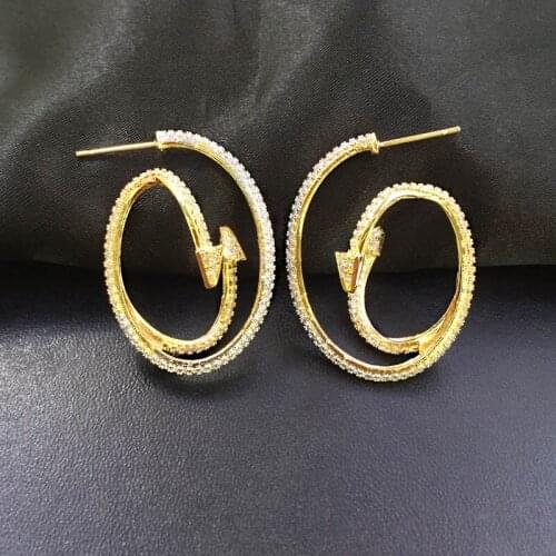 Lanyika Fashion Jewelry Writhe Arrow Micro inlay Party Earrings Anniversary Banquet Daily Best Gift