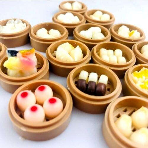 5Pcs/Lot 1/6 Scale Miniature Dollhouse Mini Chinese Pastry Bread for Doll House Accessories