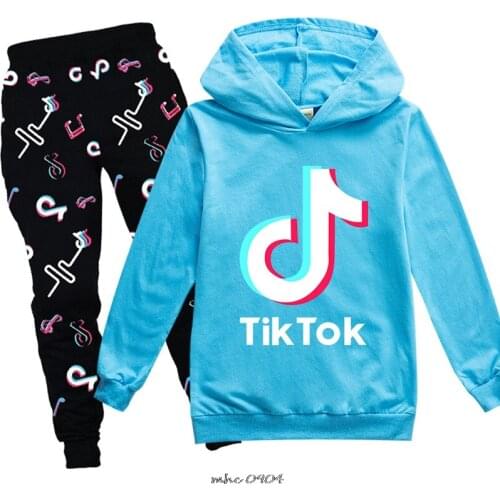 Tik Tok Fashion Children Suits Boys Clothing Set Boys Girls Cute Sping Autumn Casual Clothes Set Hoodie Top+Pants Kids Clothes