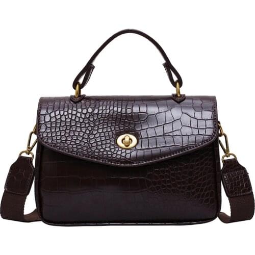 NEWDISCVRY Alligator Women Handbags Designer Wide Strap Shouder Bags Luxury PU Leather Crossbody Bag Ladies Small Flap Purses