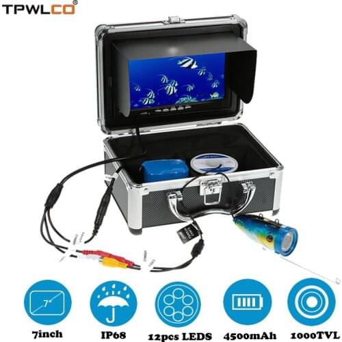 New Underwater Video Camera Fishing System With 7" Color 1000TVL Display 15m/30m/50m Cable Under Water Fish Camera With DVR