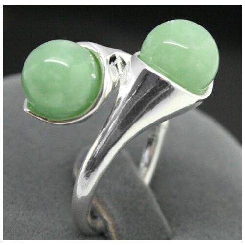 New Design two 8mm Blue Light Green Jades Pearl 925 Sterling Silver Ring 7/8/9/10>>>Free shipping