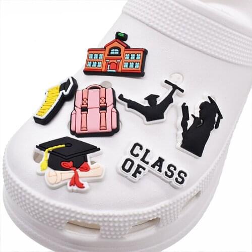 10pc PVC Study Signs Shoe Charms Shoe Accessories Shoe Decoration for Shoes/Sandals/Wristbands Kids Party Gifts