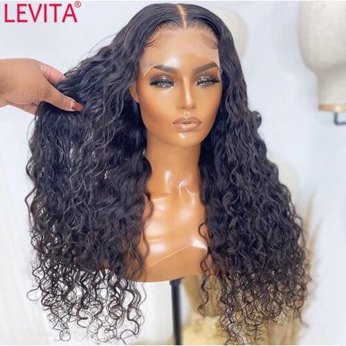 Wholesale wigs deep wave lace front wig 4x4 lace closure wig Brazilian lace front Human Hair Wigs for Black women non-remy
