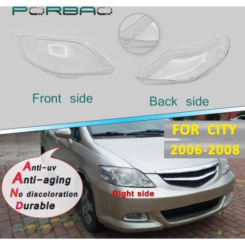 Car Headlight Transparent Glass lens cover for City 06-08 Front Lampshade Headlamp Clear shell Replacement DIY