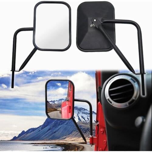 For Jeep Wrangler JK JKU JL JLU LJ TJ CJ-5 CJ-7 CJ-8 CJ-10 Rearview Mirror Off-Door Side-View Hinge Mirrors Doorless Rectangular