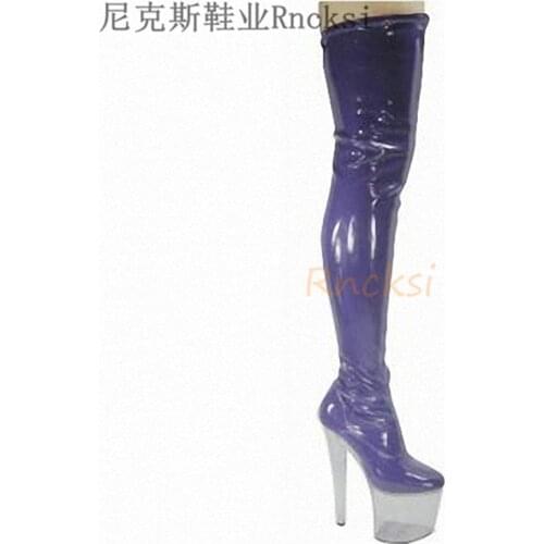 Rncksi 17cm New Fashion Women Sexy Red Snakeskin Print High Heels Thigh High Boots Ladies Pointed Toe Waist Boots Girls Zip Shoe