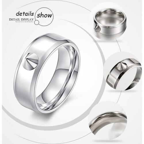 Titanium rivet, window protector, anti-wolf ring, simple metal spiked ring, hip hop hand accessories for both men and women