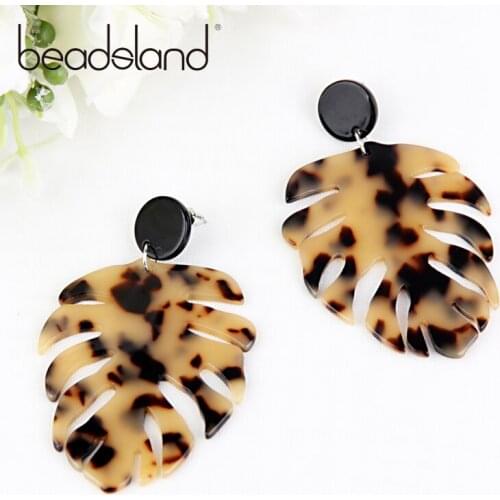 Beadsland Acetic Acrylic Drop Earrings Distinctive Leaf Design Fashion Vintage Women Girls Party Sell Well Gift 40026