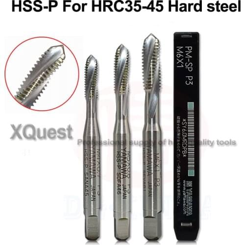 YAMAWA HSS-P Spiral flute taps M3 M4 M5 M6 M8 M10 M12 Machine tap for HRC35 HRC45 heat treated Die steel