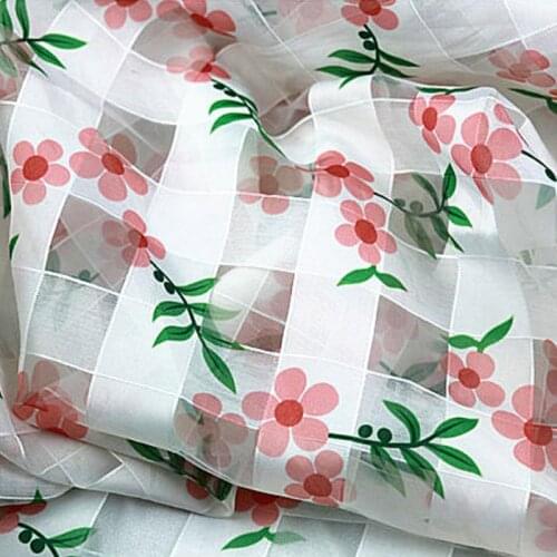 Jacquard Craft Organza Print Farbic Gauze Decor Voile Transparent Fabric