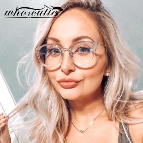 Women Blue Light Blocking Round Glasses Computer Eyeglasses 2020 Brand Design Vintage Circle Lens Pink Retro Eyewear Frames S224