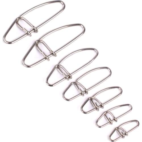 20pcs Stainless steel super three buckle pin Luya fishing bait pin Steel Fast Clip Lock Swivel Solid Rings Fishing Hooks