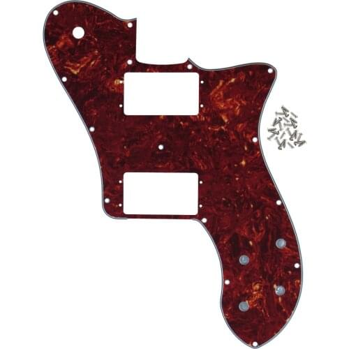 4Ply Electric Guitar Pickguard Scratch Plate & Screws for Mexican 72 Deluxe Reissue RI Tele Style Guitar ,Red Tortoise Shell
