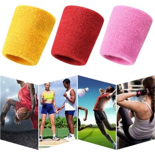 1Pcs Wrist Sweatband Tennis Sport Wristband Volleyball Gym Wrist Brace Support Sweat Band Towel Bracelet Protector