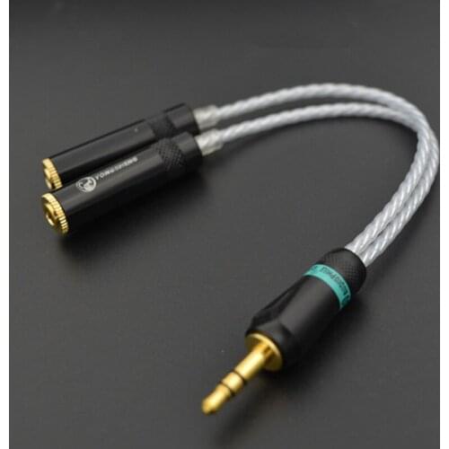 Hifi Stereo 3.5mm Male to 2 3.5mm Female Cable Nordost odin 3 Line In Car Aux Cable Headphone Amplifier