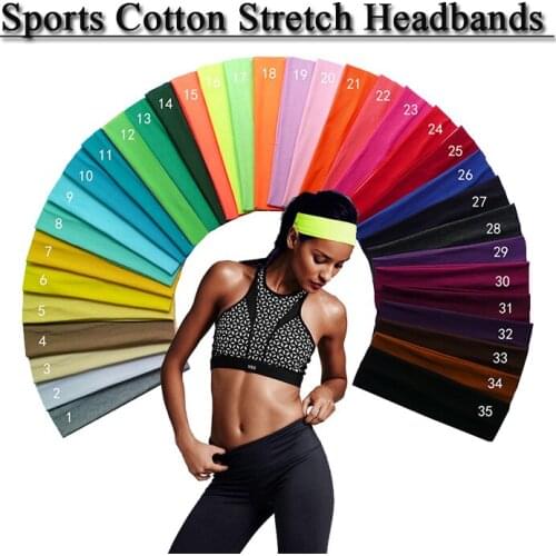 Cotton Stretch Headbands Yoga Softball Sports Soft Hair Band Sweatband Head
