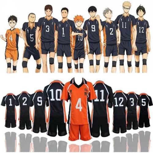 Haikyuu Cosplay Karasuno Costume High School Volleyball Club Hinata Shoyo Sportswear Jersey Uniform Hinata Shoyo Nishinoya Yuu