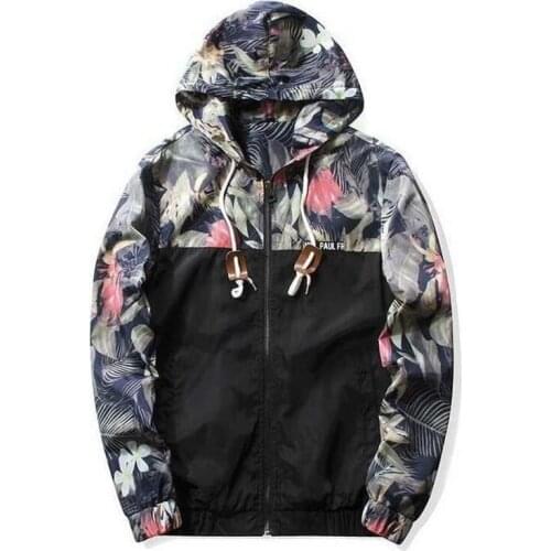 Floral Jacket 2021 Summer New Men/Women Hooded Jackets Slim Fit Long Sleeve Homme Trendy Windbreaker Coat Brand Clothing 4XL