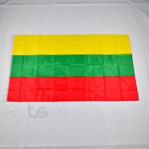 Lithuania (LTU) Lithuanian 90*150cm flag Banner 3x5 Foot Hanging National flag for meet,Parade,party.Hanging