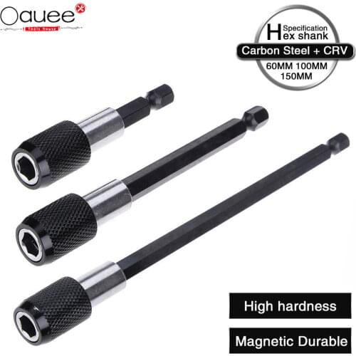 Oauee 1/4 Inch Hex Shank Quick Release Screwdriver Magnetic Bit Holder with Adjustable Collar Extension Bar 60mm 100mm 150mm