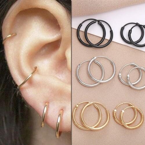 Small Hoop Earrings Silver Color Gold Hoop Earring for Women Men Ear Rings Geometric Hoops Earing Brincos Jewelry Gift серьги