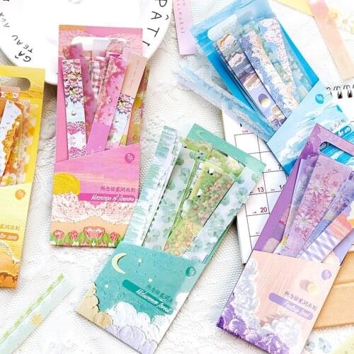 Mengtai 44pcs Flower oil painting Decorative PVC Stickers Scrapbooking diy Label Diary Stationery Album INS Journal Planner