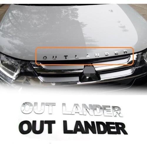 Car Metal 3D Letters Hood Emblem Logo Badge Car Stickers Styling Car Accessories Wording 3D Letter For Mitsubishi Outlander