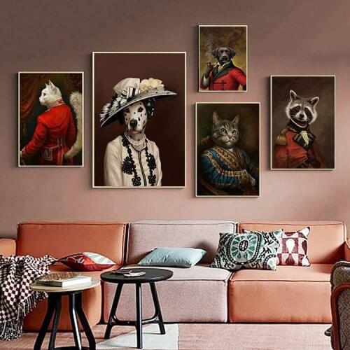 Home Decor Modular Canvas 1 Picture Gentleman suit animal decoration art poster painting living room Poster Canvas Painting