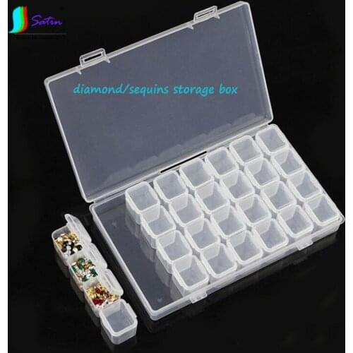 Diamond/sequins Storage Tool 28pcs Grids/30pcs Grids Independent Open Cover Box,Diamond/sequins Storage Box S0523L