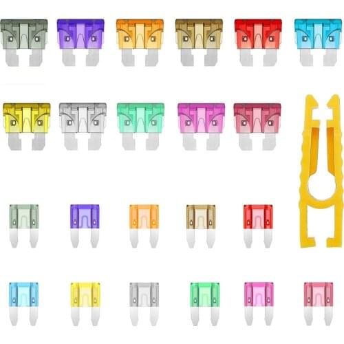 28pcs Blade Car Fuses Assortment Kit ,Medium + Small (5A7.5A10A15A20A25A30A) Fuse Car Kit Gift Fuses Puller 2 amp mini fuse