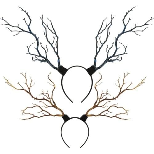 New Cool Antler Headdress Deer Horn Tree Branches Headband Jewelry Vintage Wedding Party Cosplay Photo Props Accessories