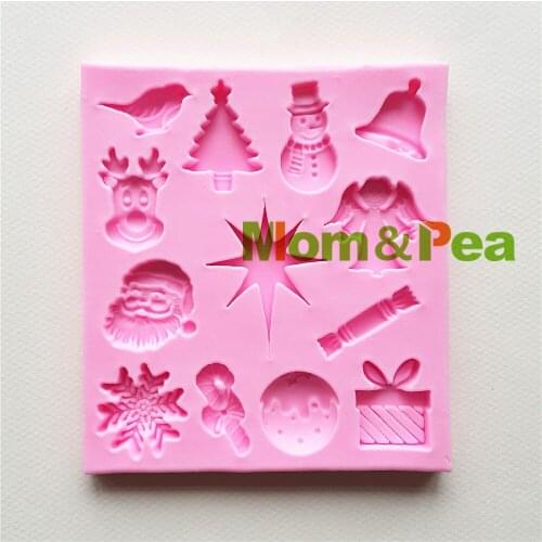 Mom&Pea MPA1765 Christmas Shaped Silicone Mold Cake Decoration Fondant Cake 3D Mold Food Grade